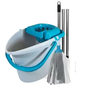 image of Charles Bentley Brights Mop & Bucket Set - Blue