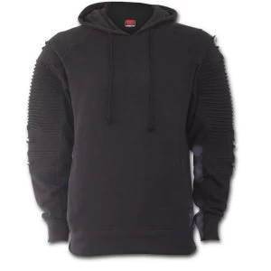 Image of Gothic Rock Premuim Biker Fashion Mens Large Hoodie - Black