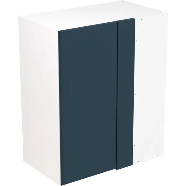 Image of Kitchen Kit Ready Made Slab Kitchen Cabinet Wall Blind Corner Unit Ultra Matt 600mm in Indigo Blue