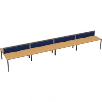 10 Person Double Bench Desk 1400X780MM Each - Silver/Beech