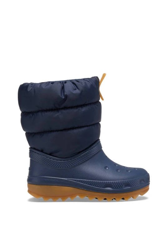 Image of Crocs Girl's Classic Neo Puff Boot Navy Kids Size: 2 Navy Female 2