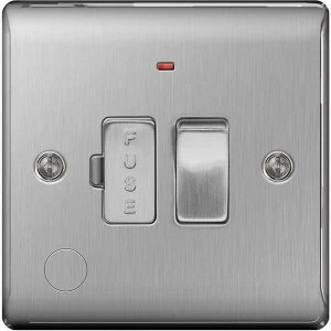 Image of BG Nexus Metal Brushed Steel Fused Spur with Power Indicator Switch and Cable Outlet 13A - NBS53