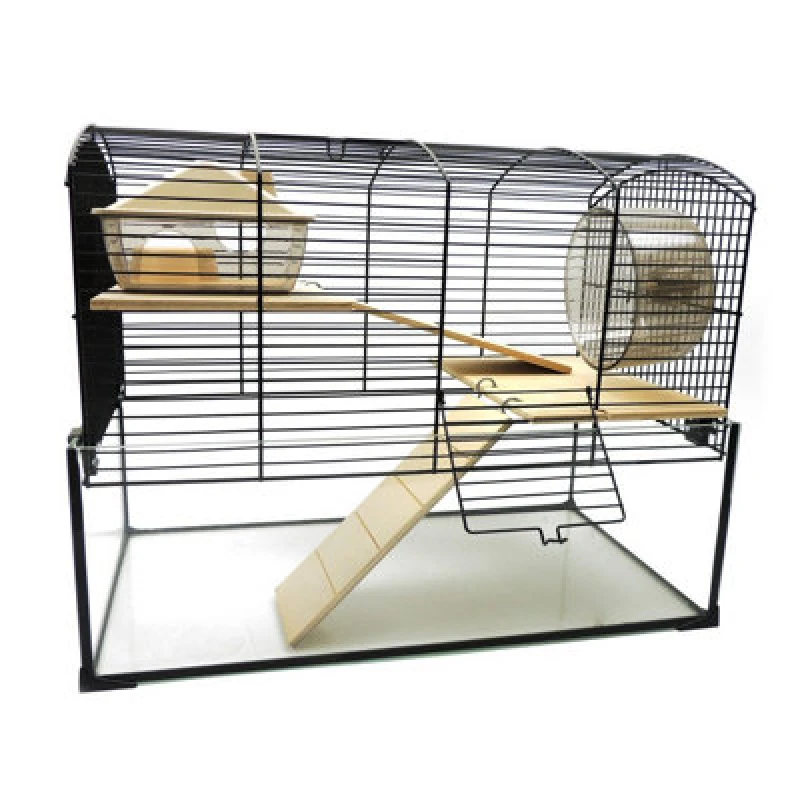 Image of Little Friends Mayfair Hamster Glass Cage With Accessories, 51.5 X 28 X 40 Cm