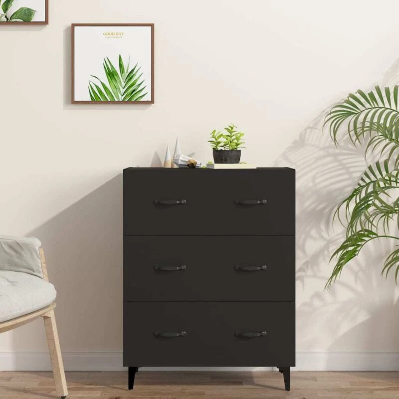 Image of VIDAXL Sideboard Black 69.5x34x90cm Engineered Wood Vidaxl 8720286972311