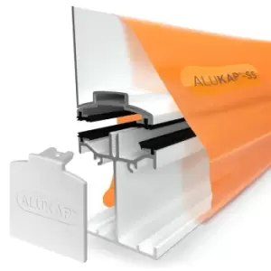 Image of Alukap Ss White Aluminium Low Profile Glazing Bar, (L)4.8M (W)60mm (T)140mm
