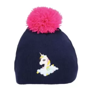 image of Little Rider Childrens/Kids Little Unicorn Beanie & Snood Set (Pack of 2) (One Size) (Navy/Pink)