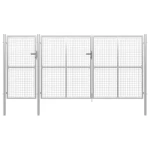 Image of Vidaxl Garden Gate Steel 400X150 Cm Silver