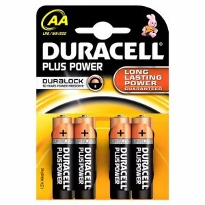 Image of Duracell Plus Power AA LR6 Alkaline Battery (4 Pack)