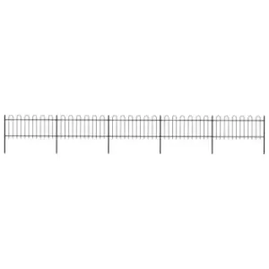Image of Vidaxl Garden Fence With Hoop Top Steel 8.5X0.8 M Black