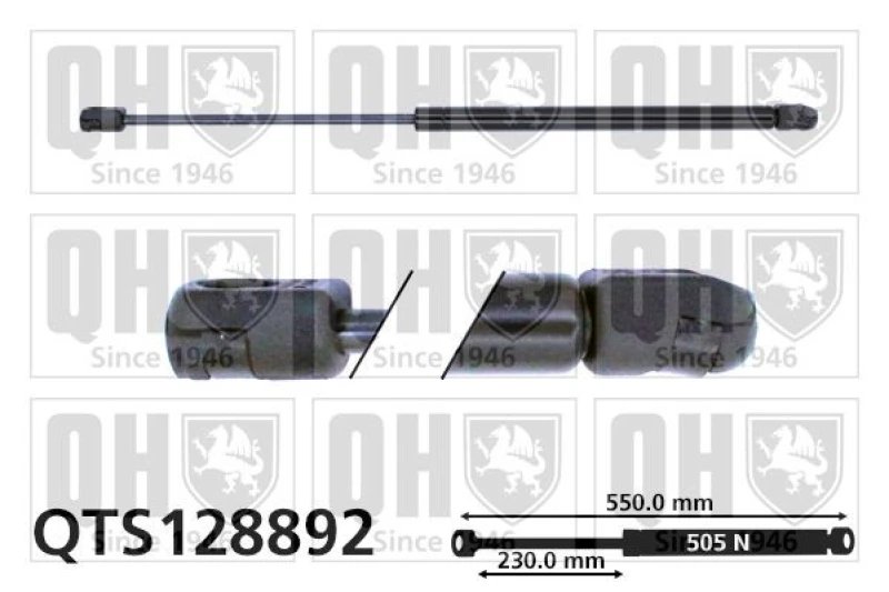 Image of QUINTON HAZELL Tailgate strut QUINTON HAZELL QTS128892