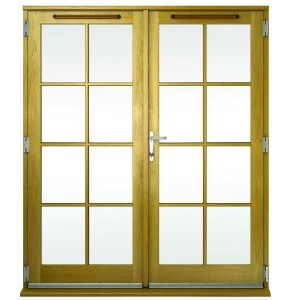 Image of Wickes Albery Georgian Bar Solid Oak Laminate French Doors 5ft