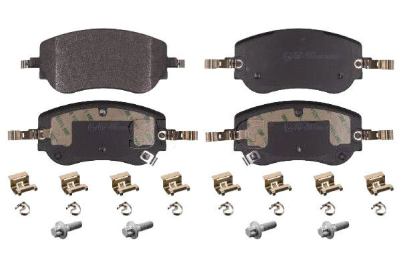 Image of SWAG 33 10 9160 Brake pad set Front Axle, with acoustic wear warning, with fastening material Brake Pad Set,disc brake (402)