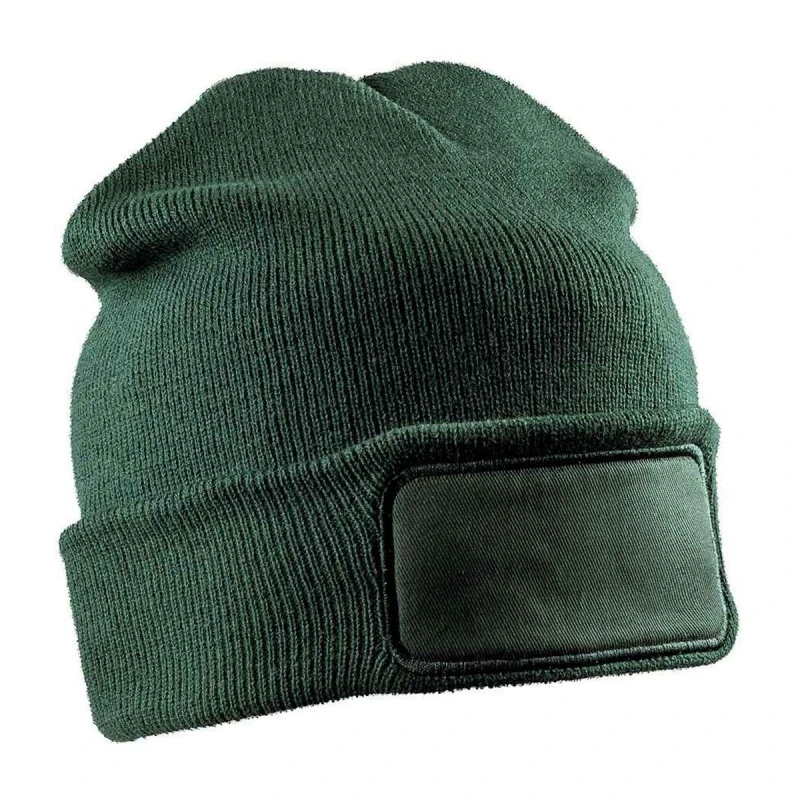 Image of Result Result Men Double Knit Beanie in Bottle Green Bottle Green One Size Male 5063693907457