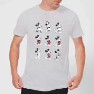Image of Disney Mickey Mouse Evolution Nine Poses T-Shirt - Grey - 3XL