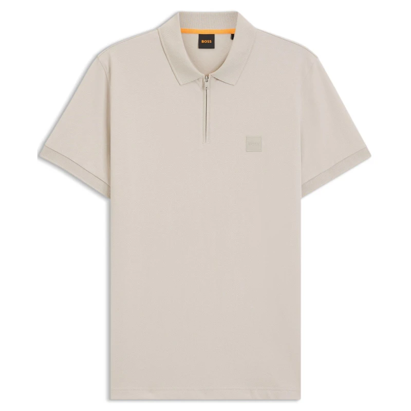 Image of Boss Passer Zip Polo Shirt Open Grey XXL