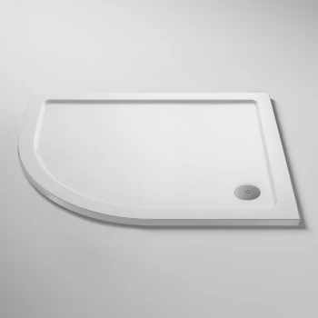 Image of Pearlstone Offset Quadrant Left Handed Shower Tray 900mm x 760mm - White - Nuie