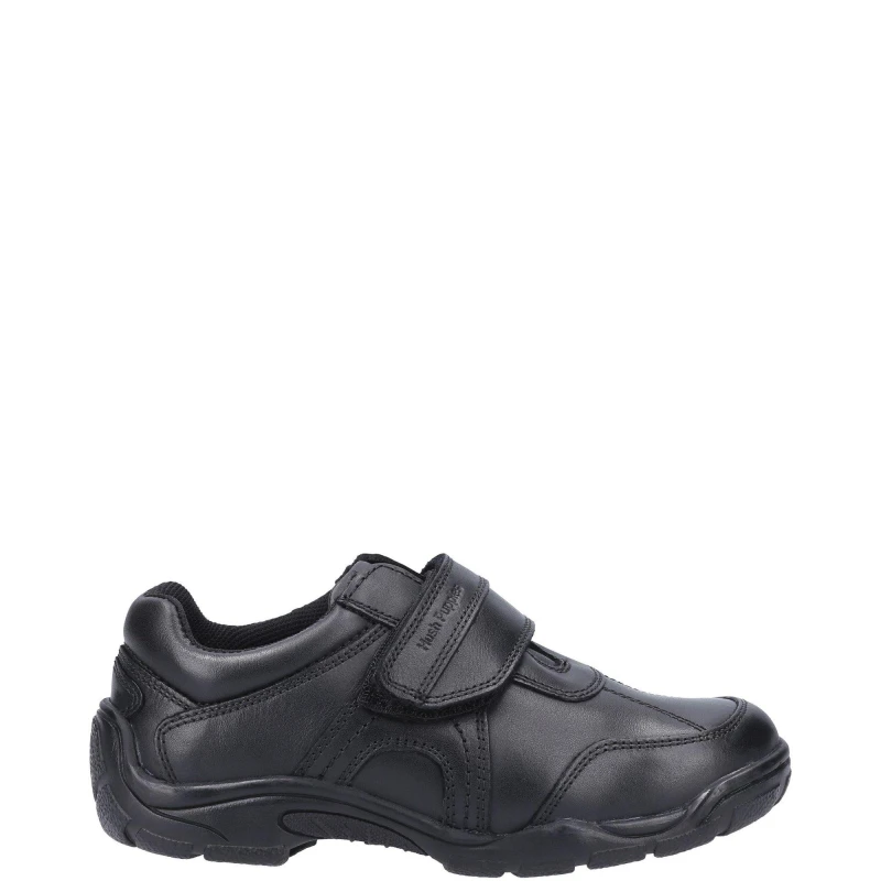 Image of Hush Puppies 'Arlo Junior' Leather Trainers Black
