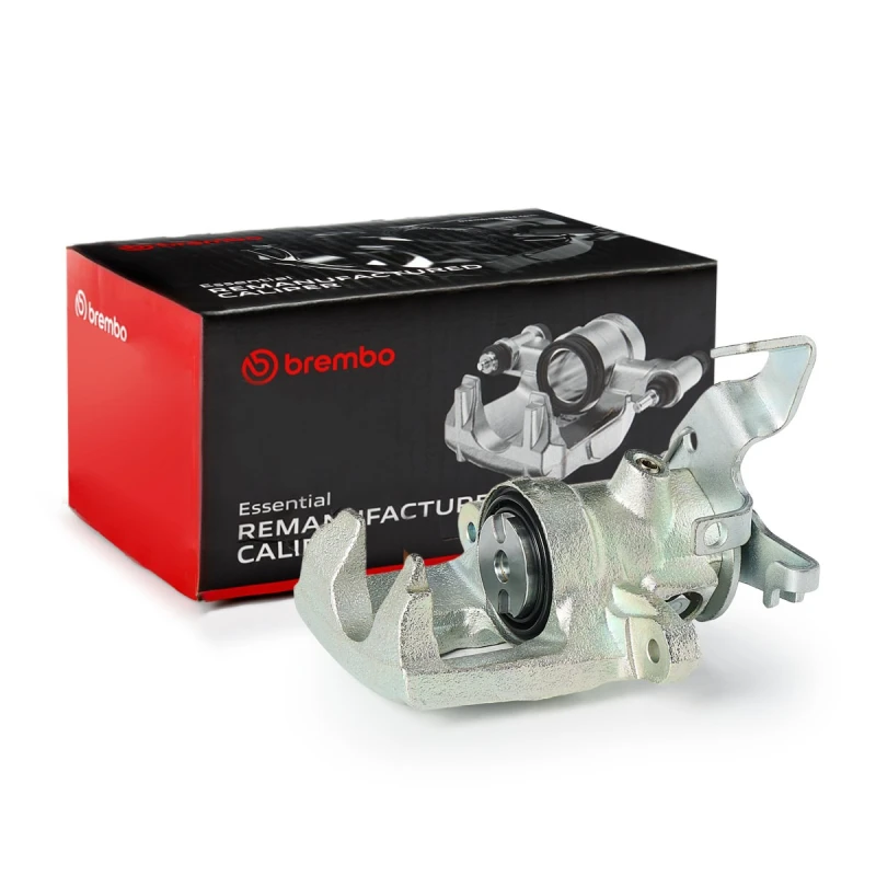 Image of BREMBO F 56 102 Brake caliper ESSENTIAL LINE Rear Axle Left Grey Cast Iron Brake Caliper (78)