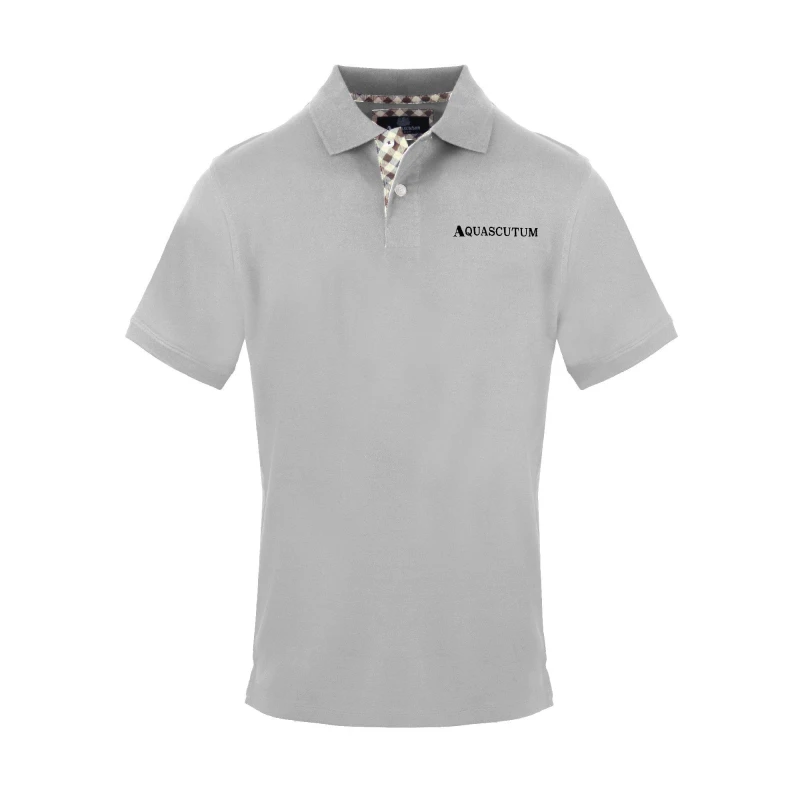 Image of Aquascutum Mens Polo Short Sleeve Polo Shirt - Grey Male S