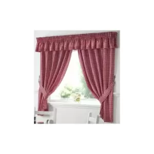 Image of Alan Symonds - Gingham Kitchen Curtains Red 46 x 48 - Red