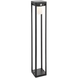 Image of 600mm Solar Powered Outdoor Bollard Post Light - Textured Black & White Diffuser