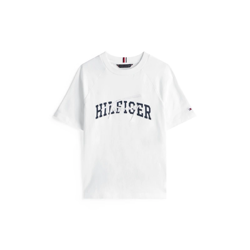 Image of Tommy Hilfiger Kids Script Logo T-Shirt White YBR male 4Y
