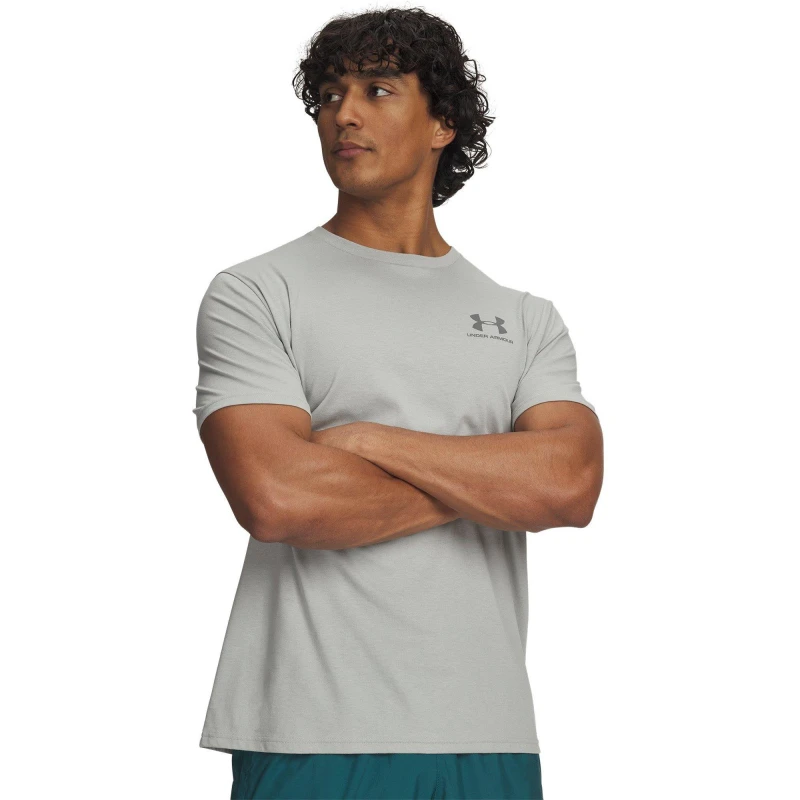 Image of Under Armour Loose Left Chest Logo T-Shirt Titanium/Clay Green M