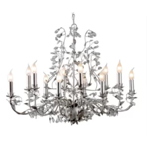 Image of Michelan 12 Light Multi Arm Chandeliers Brushed Silver