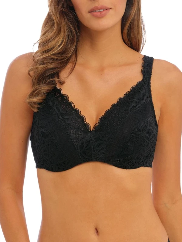 Image of Wacoal Womens Raffine Minimiser Bra in Black Size: 32DD Black Female 32DD