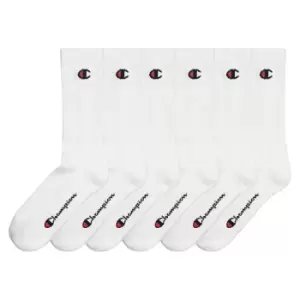 image of Champion 6Pk Crew Socks, White, Unisex, Socks, U20005-WW001