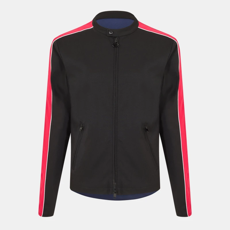 Image of Diesel Mens Devlin Denim Tailored Fit Denim Jacket Black+Red male M (48)