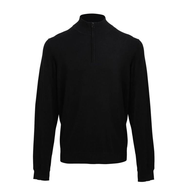 Image of Premier Premier Men Zip Neck Sweatshirt in Black Size: X-Small Black XS Male 5063425960286