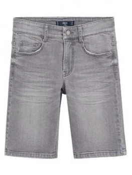 image of Mango Boys Straight Denim Shorts - Grey