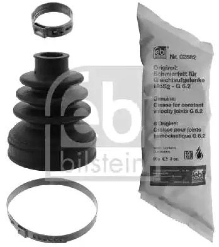 Image of FEBI BILSTEIN 100199 CV Boot Front Axle Left, Rubber Rubber Bellow,drive shaft (194)