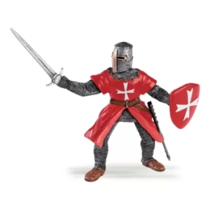 image of PAPO Fantasy World Knight of Malta Toy Figure, Three Years or Above, Red/Silver (39926)