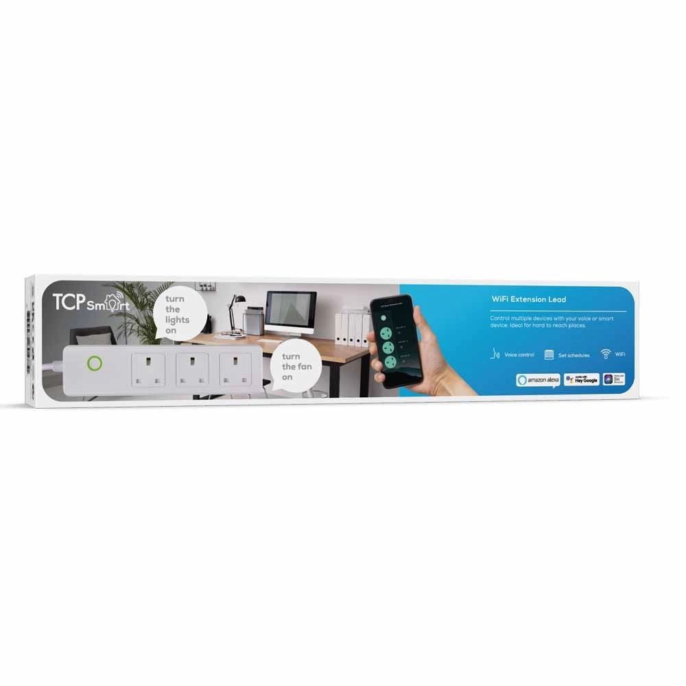 Image of TCP WiFi Extension Lead 3 Gang White