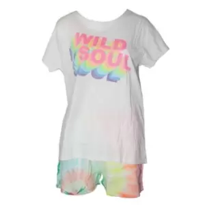 Image of Forever Dreaming Womens/Ladies Wild Soul Pyjama Set (M) (White/Multicoloured)