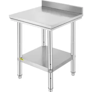 Image of VEVOR Kitchen Catering Table Stainless Steel Work Table 24 x 24 x 31.5" Commercial Kitchen Prep Table Heavy Duty Prep Worktable Metal Work Table