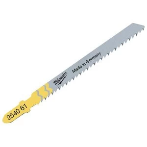 Image of Milwaukee Power Tools Wood Clean & Splinter Free Jigsaw Blades Pack of 5 T101D