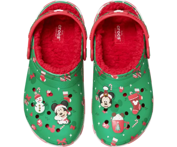 image of Crocs Kids Mickey Mouse Holiday Lined Clogs Multi J1