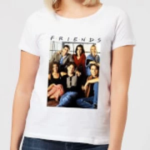 Image of Friends Vintage Character Shot Womens T-Shirt - White - 3XL