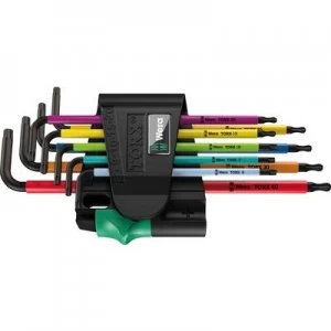 Image of Wera 967 SPKL/9 Multicolour TORX socket, TORX BO Allen key set 9 Piece