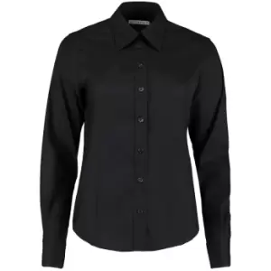 Image of Kustom Kit Ladies Corporate Long Sleeve Oxford Shirt (12) (Black)