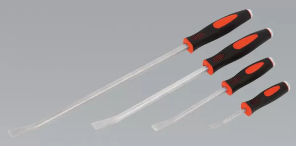 Image of Genuine SEALEY AK9141 Angled Prybar Set 4pc Heavy-Duty