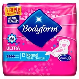 image of Bodyform Normal Wing Deo Fresh Scented Ultra Towels x 12