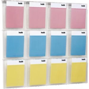 Image of Placativ Helit Placativ Wall Display 12xA4 Pockets Clear H6811102