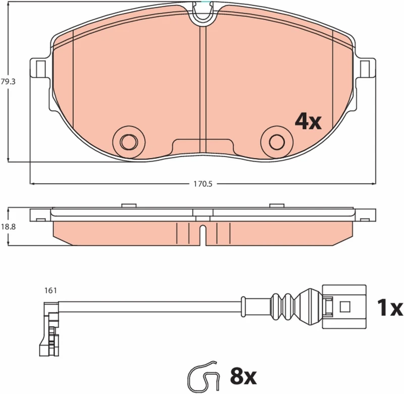 Image of Brake pad set TRW GDB2486