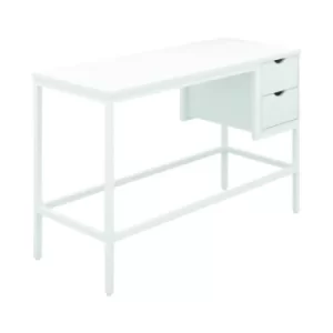 image of Soho Computer Desk with 2 Drawers 1200mm White/White KF90858