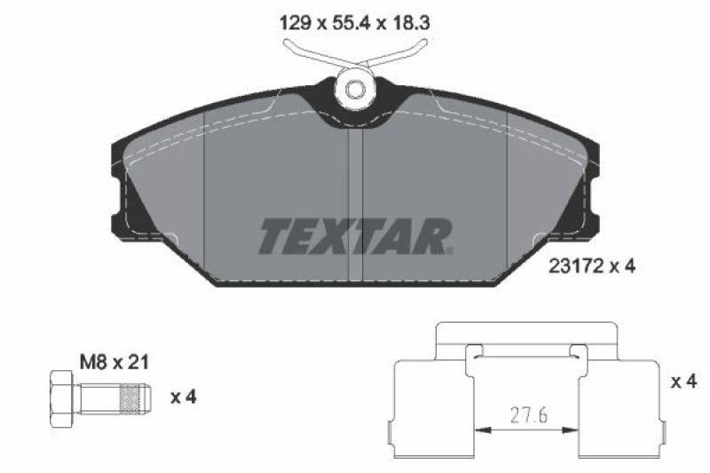 Image of Brake pad set TEXTAR 2317203