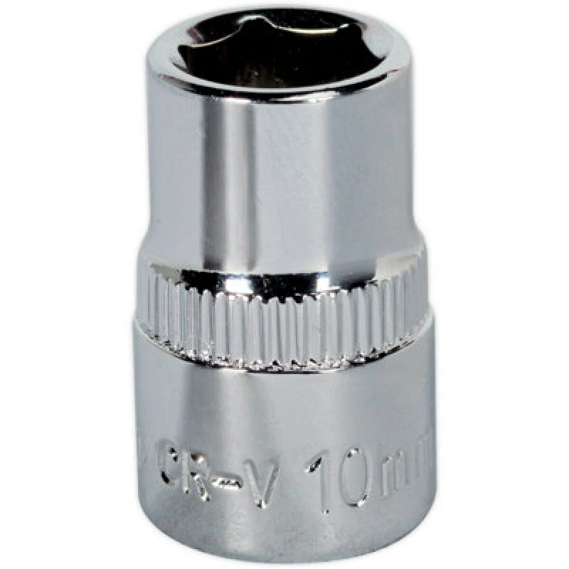Image of Loops 10mm Forged Steel Drive Socket - 3/8" Square Drive - Polished Chrome Vanadium Metallics